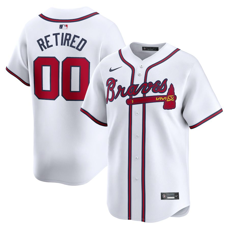 Men Atlanta Braves Nike White Home Limited Pick-A-Player Retired Roster Custom MLB Jersey